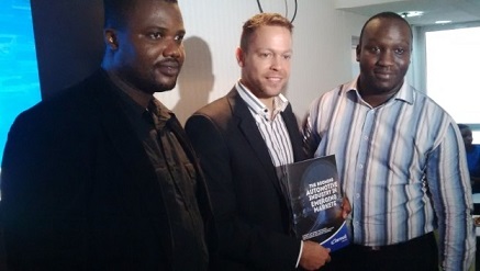 Christian Keller, managing director, Carmudi, Anglophone West Africa (middle) flanked by other staff, while unveiling the Whitepaper to the media in Lagos.